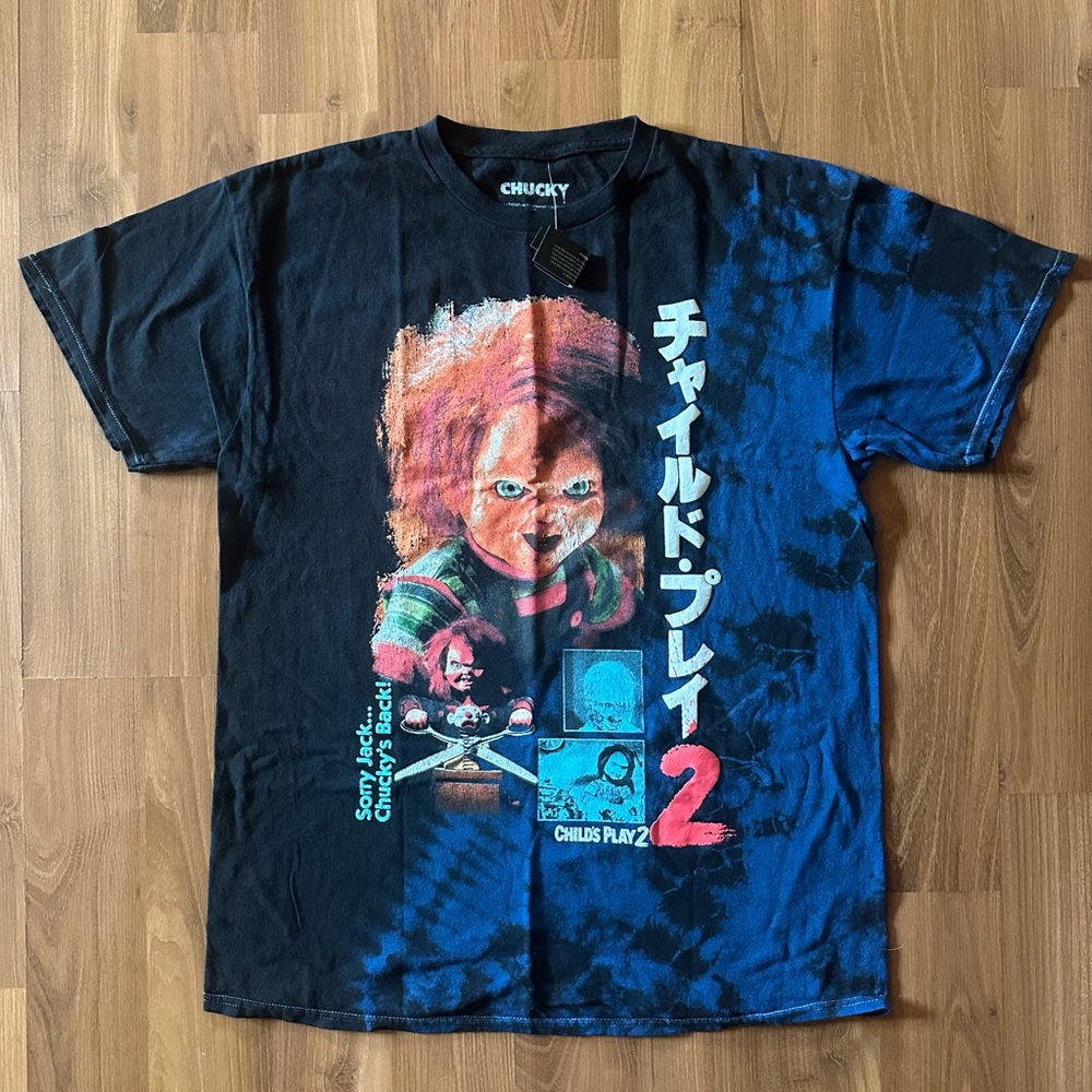 🆕 NWT Child's Play Chucky Tie-Dye T-Shirt size medium Hot Topic - Picture 2 of 7